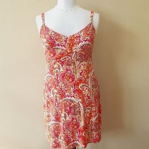 LOFT Pink Paisley Knit Dress